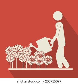 Wedding design over red background, vector illustration