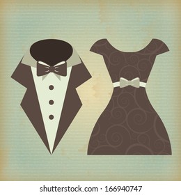 wedding design over vintage background vector illustration