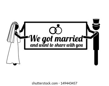 wedding design over white background vector illustration 