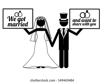 wedding design over white background vector illustration 