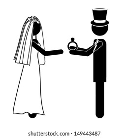 wedding design over white background vector illustration 