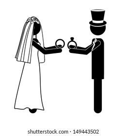 wedding design over white background vector illustration 