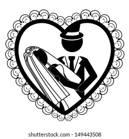 wedding design over white background vector illustration 