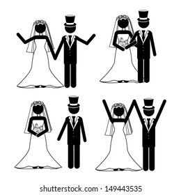 wedding design over white background vector illustration 