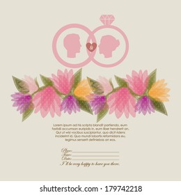 wedding design  over  white background vector illustration  