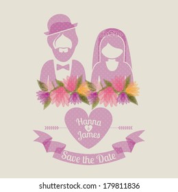wedding design over  white background vector illustration