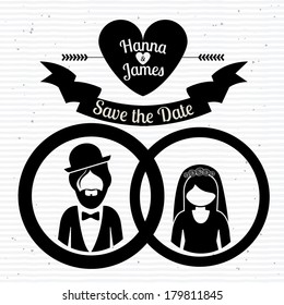 wedding design over white  background vector illustration