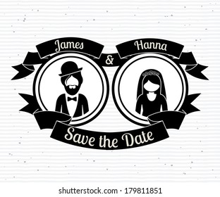 wedding design over white  background vector illustration
