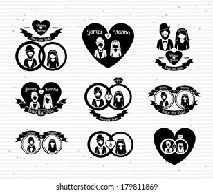 wedding design over white  background vector illustration