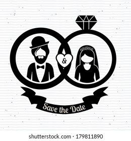 wedding design over white  background vector illustration
