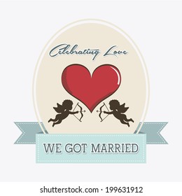 Wedding design over white background, vector illustration