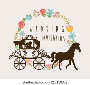 wedding design over white background vector illustration