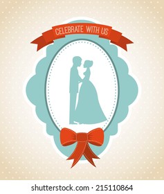 wedding design over white background vector illustration