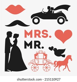 wedding design over white background vector illustration