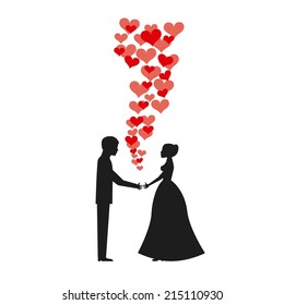 wedding design over white background vector illustration