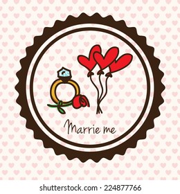 Wedding design over white background, vector illustration