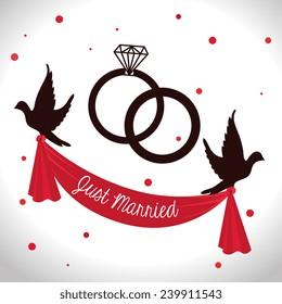 Wedding design over white background, vector illustration.