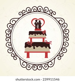 Wedding design over white background, vector illustration.