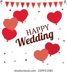 Wedding design over white background, vector illustration.