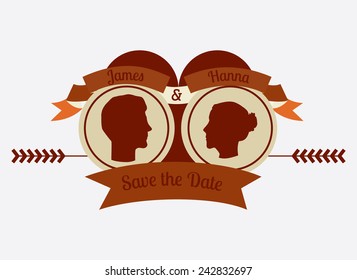 Wedding design over white background, vector illustration.