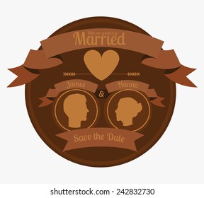 Wedding design over white background, vector illustration.