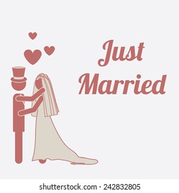 Wedding design over white background, vector illustration.