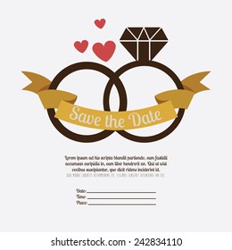 Wedding design over white background, vector illustration.
