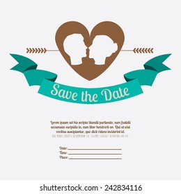 Wedding design over white background, vector illustration.