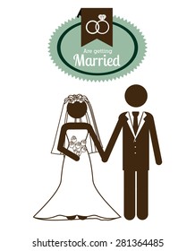 Wedding design over white background, vector illustration