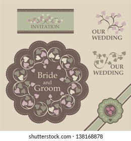 Wedding design template with ornament