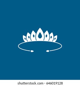 Wedding Diadem Flat Icon On Blue Background