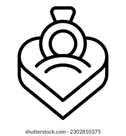 Wedding diamond ring icon outline vector. Event service. Ceremony party