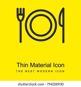 Wedding Dinner bright yellow material minimal icon or logo design