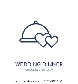 wedding Dinner icon. wedding Dinner linear symbol design from Wedding and love collection. Simple outline element vector illustration on white background.