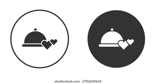 O modelo de ilustração de design de logotipo do ícone do jantar do casamento. Estilo sólido
