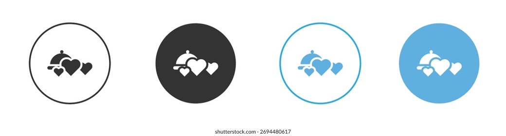 Wedding dinner icon Logo Template Design set