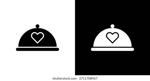 Icono de la cena de la Boda colección del sistema. Silueta de Vector.
