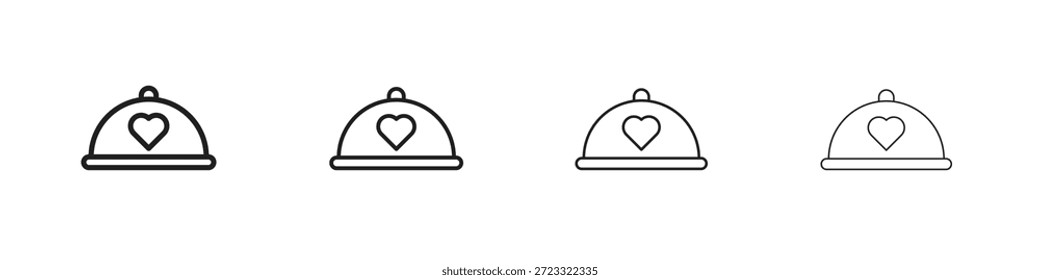 Wedding dinner icon set, Illustration, Black
