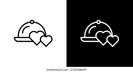 Estilo del contorno del símbolo del icono de la cena de la Boda. Icono editable en EPS10