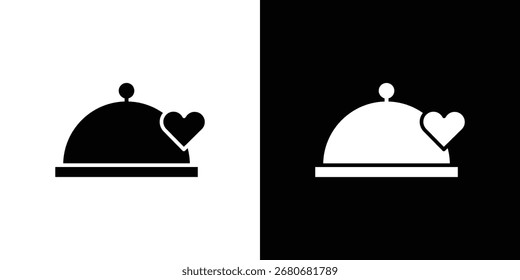 Símbolo de ícone de jantar de casamento. design simples editável.
