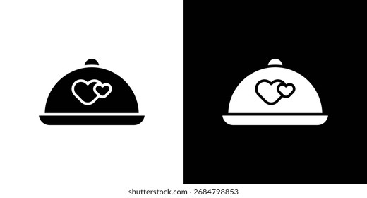 Silueta del Vector del icono de la cena de la Boda para la colección gráfica y del Diseño web