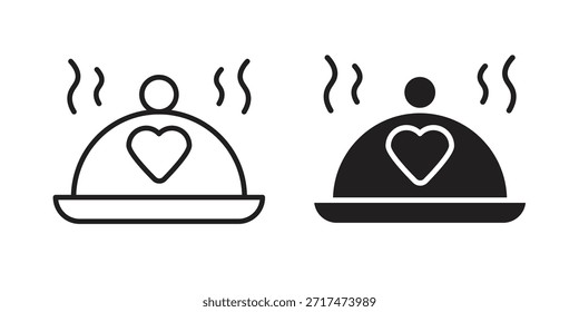 Hochzeitsessen Icons. Pixel perfekt. Vektorkontursymbol. Flaches Logo-Konzept.