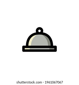 Wedding Dish Outline Icon Vector Illustration
