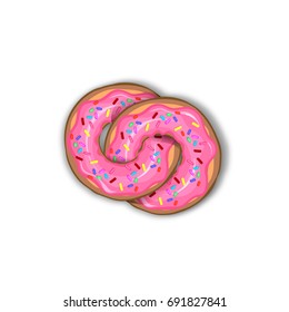 Wedding donuts, delicious donuts in glaze and chocolate