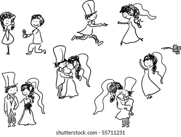 Wedding Doodle Comic Set