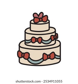 Wedding Doodle Illustration - Wedding Cake