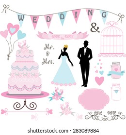Wedding doodle set