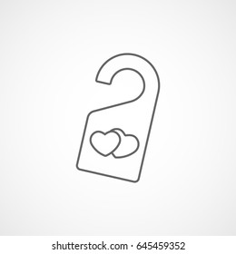 Wedding Door Knob Line Icon On White Background