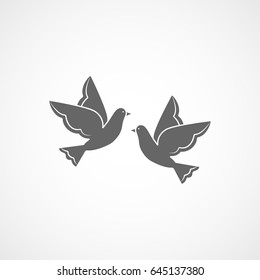 Wedding Dove Flat Icon On White Background