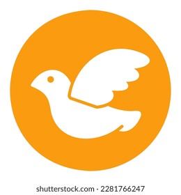 Wedding dove isolated glyph icon. Vector illustration, romance elements. Sticker, patch, badge, card for marriage, valentine
